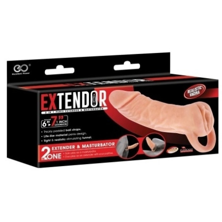Gaine de pénis + masturbateur EXTENDOR 7 | 16 x 4.5cm