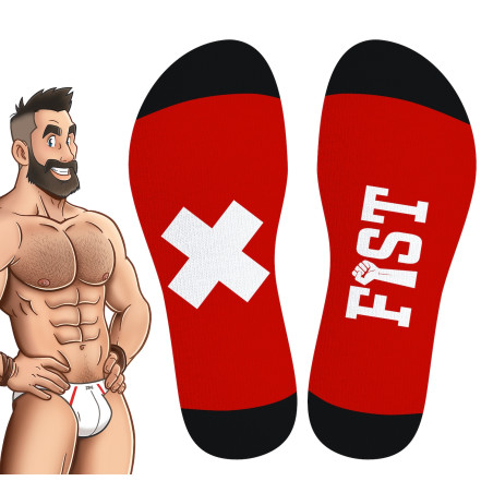 Chaussettes Hautes HANKY FIST SneakXX Rouge
