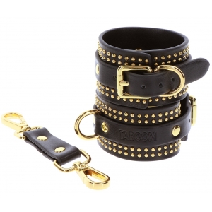 Menottes de poignets STUDDED VOGUE Noires et dorées