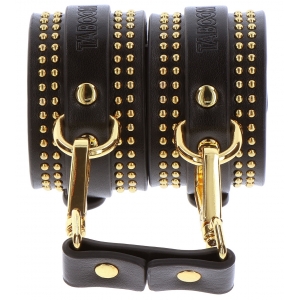 Menottes de poignets STUDDED VOGUE Noires et dorées