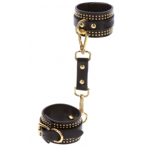 Menottes de poignets STUDDED VOGUE Noires et dorées