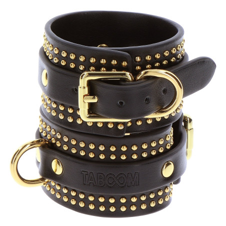 Menottes de poignets STUDDED VOGUE Noires et dorées