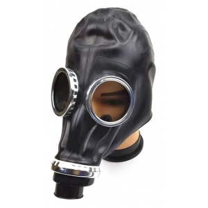 Masque à gaz BDSM en caoutchouc avec filtre Noir
