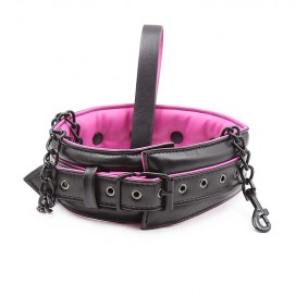 Collier et laisse rose et noir pour jeux sm 2