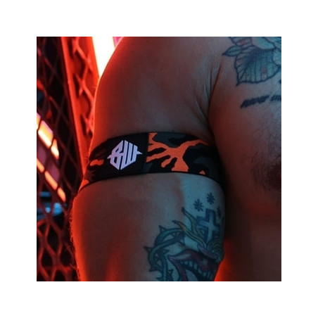Brassards NEO CAMO Noir-Orange Neon