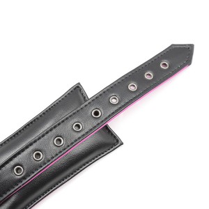 Collier et laisse rose et noir pour jeux sm