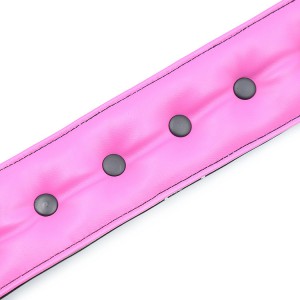 Collier et laisse rose et noir pour jeux sm