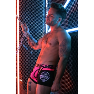 Boxer Bottomless NEO CAMO Noir-Rose Neon