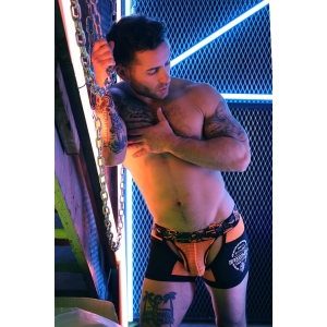 Boxer Bottomless NEO CAMO Noir-Orange Neon