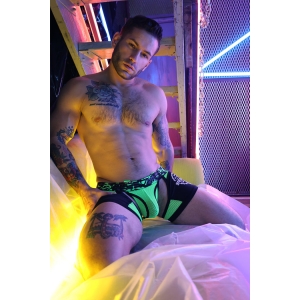 Boxer Bottomless NEO CAMO Noir-Vert Neon