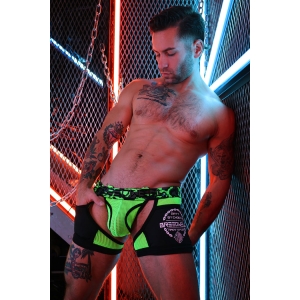 Boxer Bottomless NEO CAMO Noir-Vert Neon
