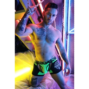 Boxer Bottomless NEO CAMO Noir-Vert Neon