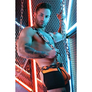 Harnais NEO CAMO Noir-orange Neon