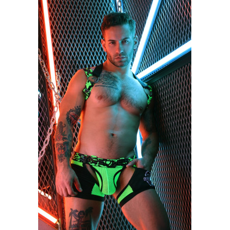 Harnais NEO CAMO Noir-Vert Neon
