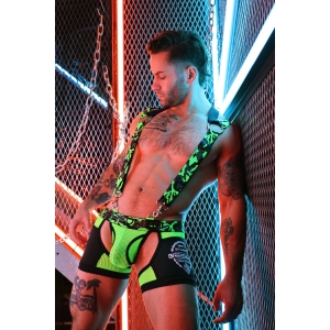 Harnais NEO CAMO Noir-Vert Neon