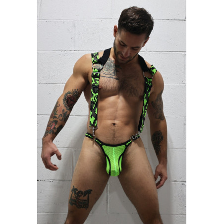 Harnais NEO CAMO Noir-Vert Neon