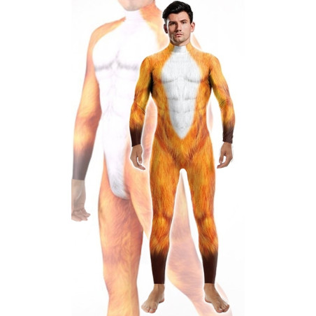 Combinaison Cosplay Renard FOX Orange-Blanc