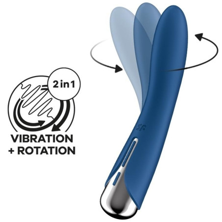 Stimulateur prostatique SPINNING VIBE 11 cm Satisfyer Bleu