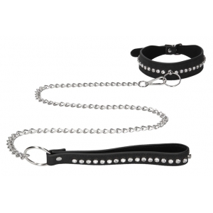 Collier-Laisse à Strass DIAMOND STUDDED Ouch!