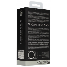 Bâillon SM silicone RING GAG 40 mm Ouch Noir 2