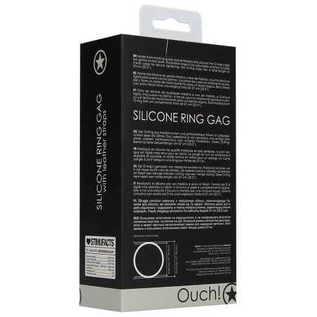 Bâillon SM silicone RING GAG 40 mm Ouch Noir