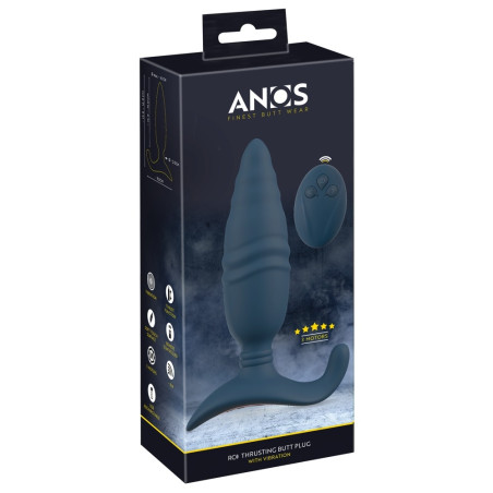 Plug vibrant avec Poussée BUTT THRUST 14.5 cm Bleu