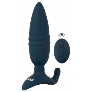 Plug vibrant avec Poussée BUTT THRUST 14.5 cm Bleu