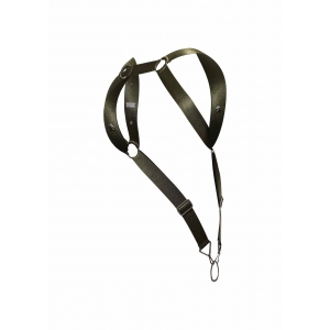Harnais élastique et Cockring STRAIGHT BACK Vert Kaki