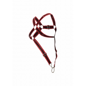 Harnais CROSS COCKRING Dngeon Noir-Rouge