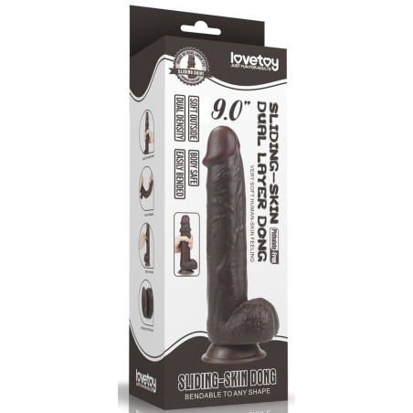 Gode SLIDING SKIN 18 x 4.5cm Marron