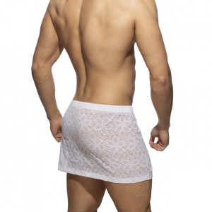 Jupe homme en Dentelle FLOWERY LACE Blanche