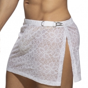 Jupe homme en Dentelle FLOWERY LACE Blanche