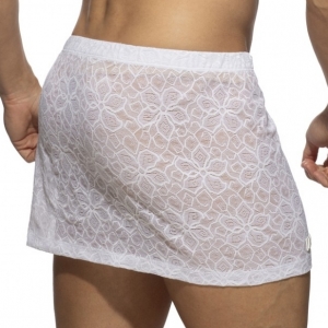 Jupe homme en Dentelle FLOWERY LACE Blanche