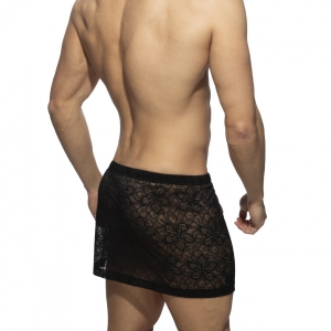 Jupe homme en dentelle FLOWERY LACE Noire