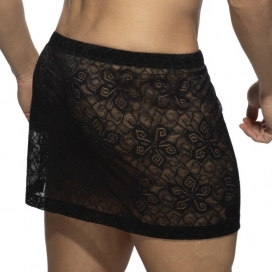 Jupe homme en dentelle FLOWERY LACE Noire 2