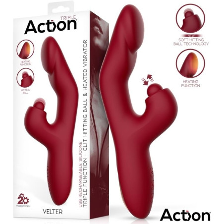 Vibro Rabbit VELTER 11 x 3.2cm Rouge