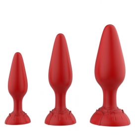 Kit de 3 Plugs ROLAROSE 11 x 4.1cm Rouge Fukr