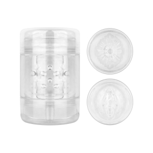 Masturbateur Double Entrée Vaginale et Anale DOUBLE SIDED Transparent