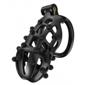 Cage de chasteté POINT UP XL Noire de 11 x 4 cm 2