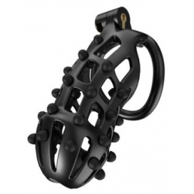 Cage de chasteté POINT UP XXL Noire de 12 x 4 cm 2