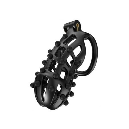 Cage de chasteté POINT UP XXL Noire de 12 x 4 cm