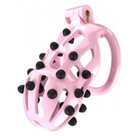 Cage de chasteté POINT UP L Rose de 10 x 4 cm 2