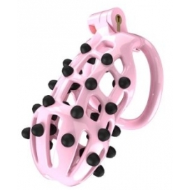 Cage de chasteté POINT UP XL Rose de 11 x 4 cm 2
