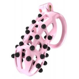 Cage de chasteté POINT UP XXL Rose de 12 x 4 cm 2