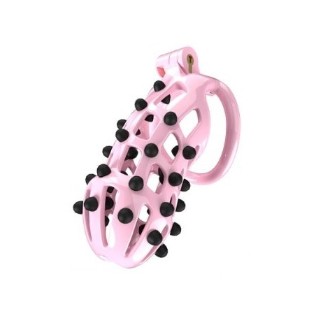 Cage de chasteté POINT UP XXL Rose de 12 x 4 cm