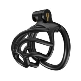 Cage de chasteté noire TORTILLE 6 x 3.4 cm Taille S