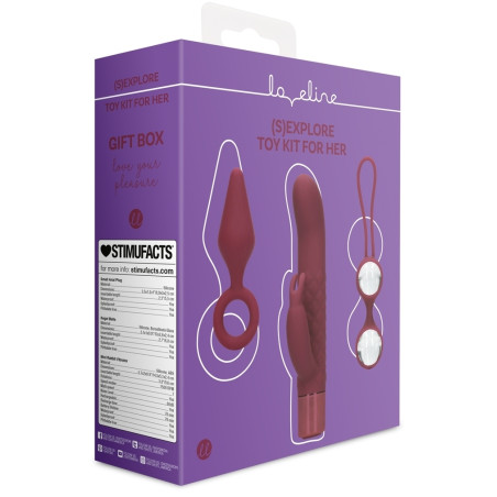 Coffret de Sextoys pour Elle DARKCHERRY 3 Accessoires Loveline