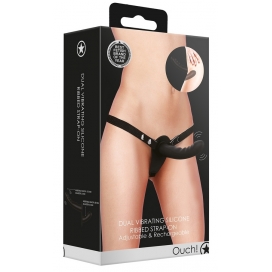 Gode ceinture double Vibrant DUAL VIBRATING Ouch! 15 x 3.3cm Noir 2