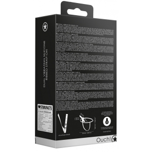 Gode ceinture double Vibrant DUAL VIBRATING Ouch! 15 x 3.3cm Noir