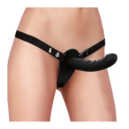 Gode Ceinture RIBBED 16 x 3.3cm Noir